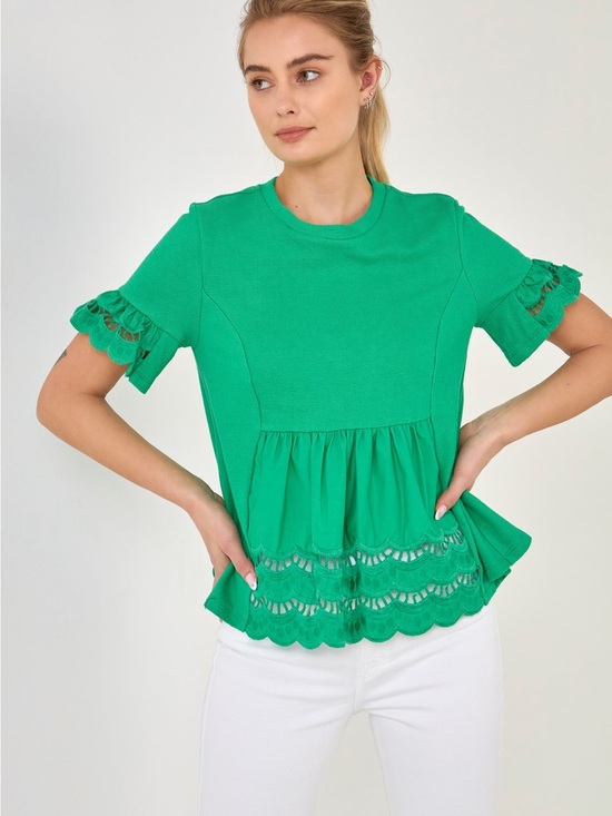 English Factory Tops - ENGLISH FACTORY Knit Eyelet Mixed T-Shirts